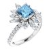 14K White Natural Aquamarine & 1 1/8 CTW Natural Diamond Ring